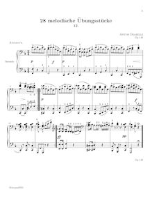 Partition No. 12, 28 Melodische übungstücke, Melodic Practice Pieces