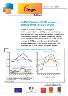 En Midi-Pyrénées, 36 000 emplois salariés privés liés au tourisme