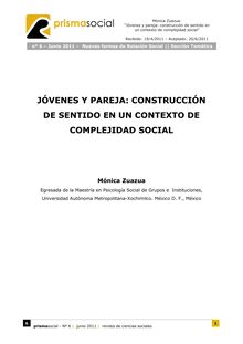 11. JÓVENES Y PAREJA: CONSTRUCCIÓN DE SENTIDO EN UN CONTEXTO DE COMPLEJIDAD SOCIAL