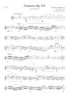 Partition violon 1, corde quatuor No.15, Op.132, A minor, Beethoven, Ludwig van par Ludwig van Beethoven