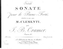 Partition complète, Sonata en D Minor, Op.20  Grande Sonate , Cramer, Johann Baptist