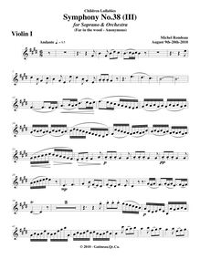 Partition violons I, Symphony No.38  Children s Lullabies , E major par Michel Rondeau