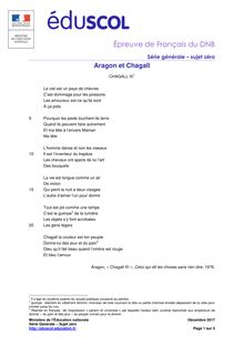 DNB 2018 Français sujet 0 - Aragon-Chagall