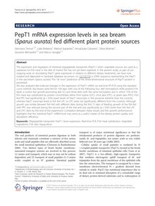 PepT1 mRNA expression levels in sea bream (Sparus aurata) fed different plant protein sources
