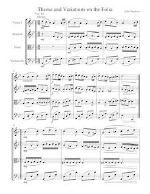 Partition Variation VI, Theme et Variations on pour Folia, Pacheco, John Manuel