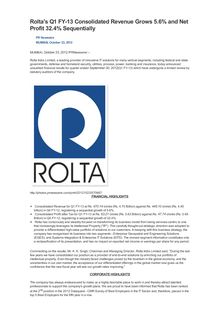 Rolta s Q1 FY-13 Consolidated Revenue Grows 5.6% and Net Profit 32.4% Sequentially