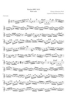Partition , Courante, Partita, A minor, Bach, Johann Sebastian