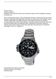 Seiko Men8217s SKZ209J1 Dark Blue Dial Watch Watch Reviews