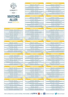 Le calendrier de la Ligue 1 pour la saison 2015-2016