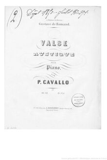 Partition complète, Valse rustique, Op.24, A♭ major, Cavallo, Peter