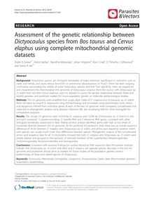 Assessment of the genetic relationship between Dictyocaulus species from Bos taurus and Cervus elaphus using complete mitochondrial genomic datasets