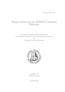 Design studies for the KM3NeT neutrino telescope [Elektronische Ressource] / vorgelegt von Sebastian Kuch