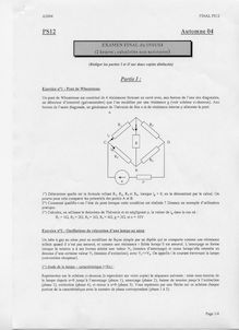Mesures et électricité 2004 Tronc Commun Université de Technologie de Belfort Montbéliard