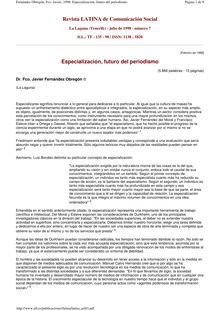 Revista LATINA de Comunicación Social Especialización, futuro del ...
