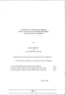 [La] contractualisation des rapports entre l Etat et les entreprises publiques du secteur des transports.