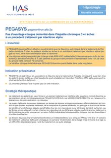 PEGASYS - Synthèse d avis PEGASYS - CT7395