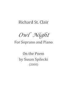 Partition complète, Owl nuit pour Soprano et Piano, St. Clair, Richard