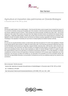 Agriculture et imposition des patrimoines en Grande-Bretagne - article ; n°1 ; vol.109, pg 36-40