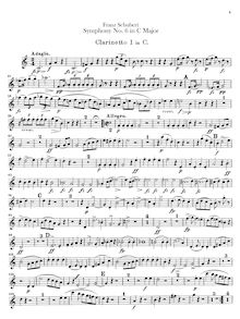 Partition clarinette 1, 2 (C), Symphony No.6, sometimes called the “Little” C major symphony