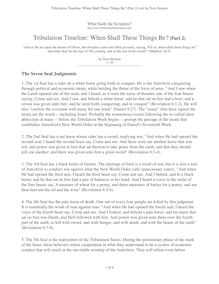 Tribulation Timeline  When Shall These Things Be? (Part 2) text by Tom  Stewart