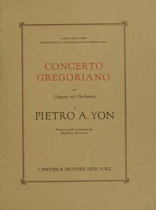 Partition Cover Pages (color et black & white), Concerto Gregoriano pour orgue et orchestre