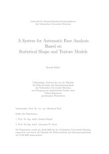 A system for automatic face analysis based on statistical shape and texture models [Elektronische Ressource] / Ronald Müller
