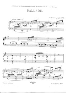 Partition No.6 - Ballade, 6 Morceaux, Op.104, Rubinstein, Anton