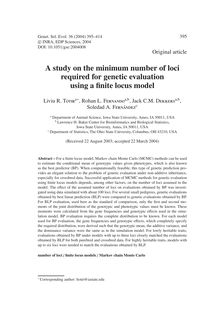 A study on the minimum number of loci required for genetic evaluation using a finite locus model
