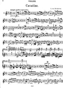 Partition de violon, corde quatuor No.13, Op.130, B♭ major
