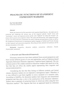 PRAGMATIC FUNCTIONS OF STANDPOINT EXPRESSION MARKERS