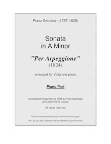 Partition Piano , partie, Sonata pour Arpeggione et Piano, D.821