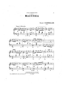 Partition complète, Mazurka, Op.19, A minor, Chandelier, Albert