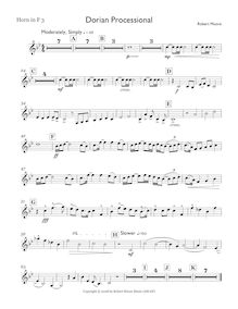 Partition cor 3 (en F), Dorian Processional pour Brass chœur, Moore, Robert