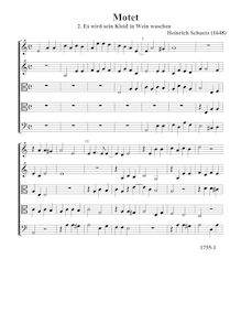 Partition , Es wird sein Kleid en Wein waschen - partition complète (Tr A T T B), Geistliche Chor-Music, Op.11