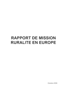 Rapport de mission ruralité en Europe