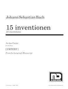 Partition complète, 15 Inventions, Bach, Johann Sebastian par Johann Sebastian Bach