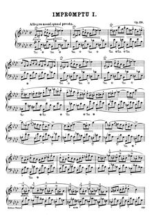Partition complète (scan), Impromptu No.1, A♭ major, Chopin, Frédéric