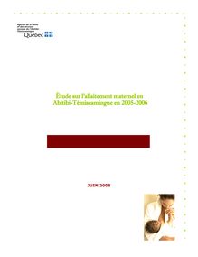 Étude sur l’allaitement maternel en 2005-2006