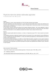 Ruptures dans les séries nationales agricoles - article ; n°1 ; vol.138, pg 22-27