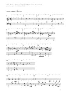 Partition de piano, Symphony No.25, G minor, Mozart, Wolfgang Amadeus