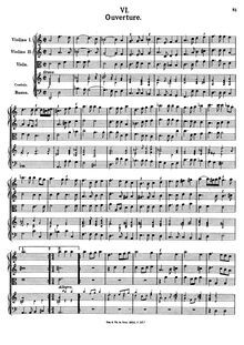 Partition complète, Overture No.6, Fux, Johann Joseph
