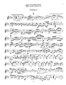 Partition violon 1, Piano quintette No.2, Op.19, C minor, Grädener, Hermann