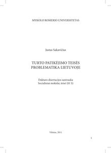 Problematics of property trust law in Lithuania ; Turto patikėjimo teisės problematika Lietuvoje