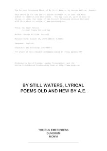 By Still Waters - Lyrical Poems Old and New