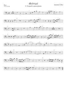 Partition viole de basse, Il terzo libro de madrigali a cinque voci nuovamente composto & dato en luce par Antonio Cifra