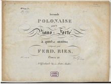 Partition complète, Polonaise No.2, Op.93, B♭ major, Ries, Ferdinand