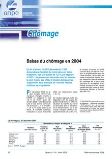 Chômage : Baisse du chômage en 2004 (Octant n° 101)