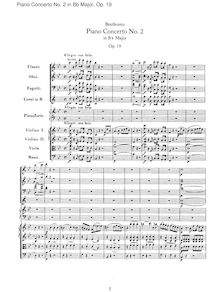 Partition , Allegro con brio, Piano Concerto No.2, B♭ major, Beethoven, Ludwig van