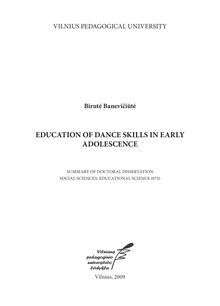 Education of dance skills in early adolescence ; Šokio gebėjimų ugdymas ankstyvojoje paauglystėje