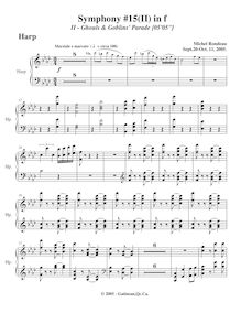 Partition harpe, Symphony No.15  Black Halloween , F minor, Rondeau, Michel par Michel Rondeau